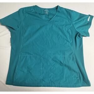 Cherokee Pro Flexibles, Womens Medical Scrub Top Size 3XL, Color Teal, V-Neck